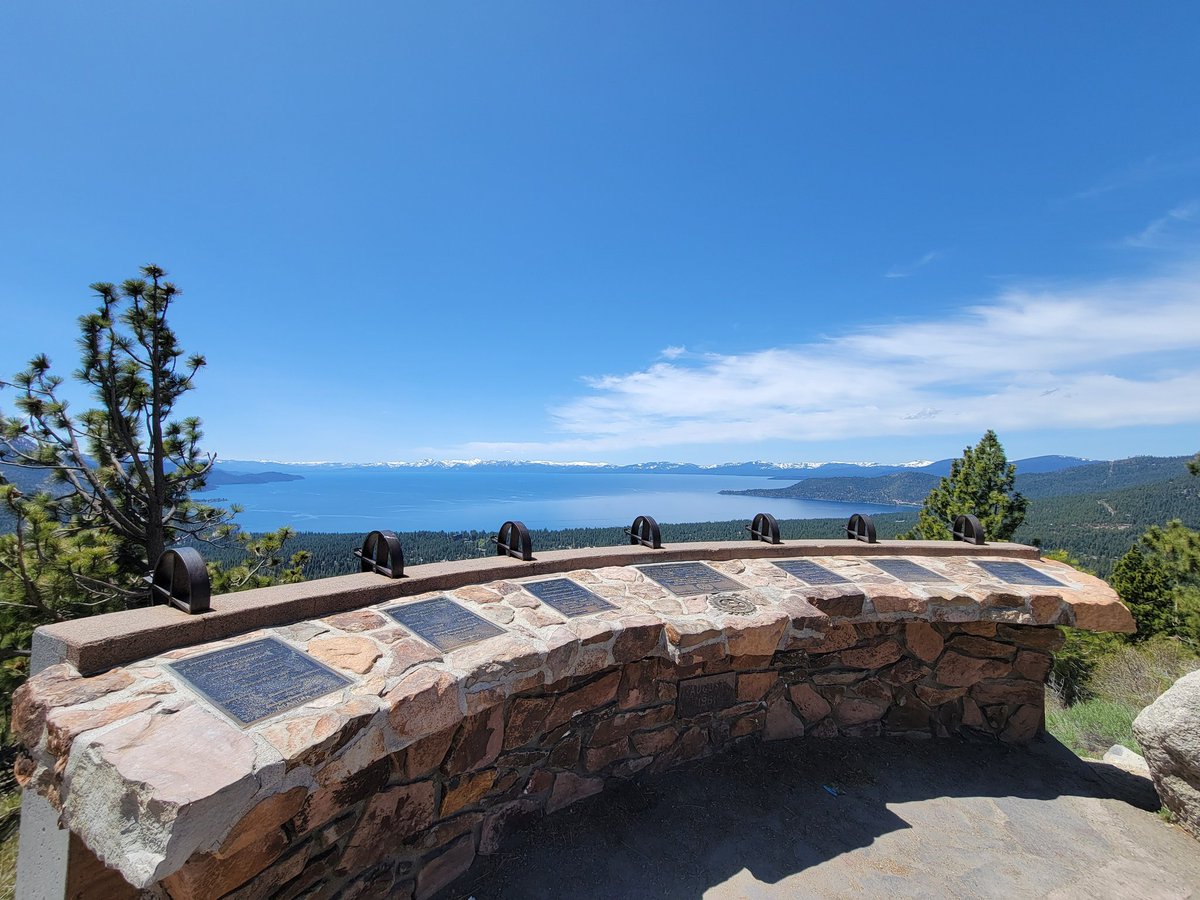 A glimpse of the overlook on the #MtRose Highway with a view of #LakeTahoe in the background. #TravelTuesday