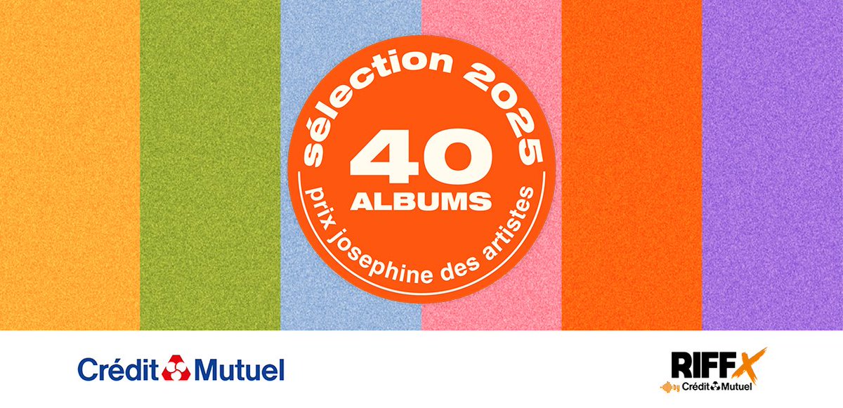 RIFFX by Crédit Mutuel (@riffx_fr) on Twitter photo Le <a href="/CreditMutuel/">Crédit Mutuel</a> est fier de donner le LA au <a href="/prixjosephine/">Prix Joséphine des Artistes</a> des Artistes dont les 40 albums de la Sélection 2025 viennent d'être annoncés 🌠
La cérémonie de remise du Prix aura lieu à l'<a href="/OLYMPIAHALL/">L'Olympia</a> le 30 septembre 🏆
Découvrez la sélection sur riffx.fr/decouvrez-les-… Le <a href="/CreditMutuel/">Crédit Mutuel</a> est fier de donner le LA au <a href="/prixjosephine/">Prix Joséphine des Artistes</a> des Artistes dont les 40 albums de la Sélection 2025 viennent d'être annoncés 🌠
La cérémonie de remise du Prix aura lieu à l'<a href="/OLYMPIAHALL/">L'Olympia</a> le 30 septembre 🏆
Découvrez la sélection sur riffx.fr/decouvrez-les-…