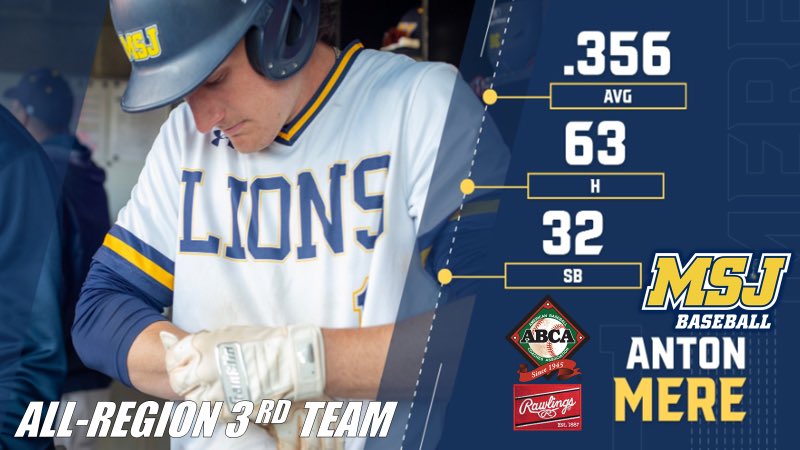 MSJ Baseball (@msj_baseball) on Twitter photo Congratulations to Anton Mere on his selection to the <a href="/d3baseball/">D3baseball</a> All-Region team!
abca.org/ABCA/Awards/Al⦠Congratulations to Anton Mere on his selection to the <a href="/d3baseball/">D3baseball</a> All-Region team!
abca.org/ABCA/Awards/Alβ¦