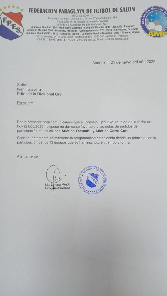 kalitoraul's tweet photo. @TanoVirgili Buenas tardes Tano.  ¿No sabrías porqué no autorizaron la participación del Club Atlético Tacumbú, o si pueden consultarle al presidente cuál fue el motivo? https://t.co/tgJO9DMsMt