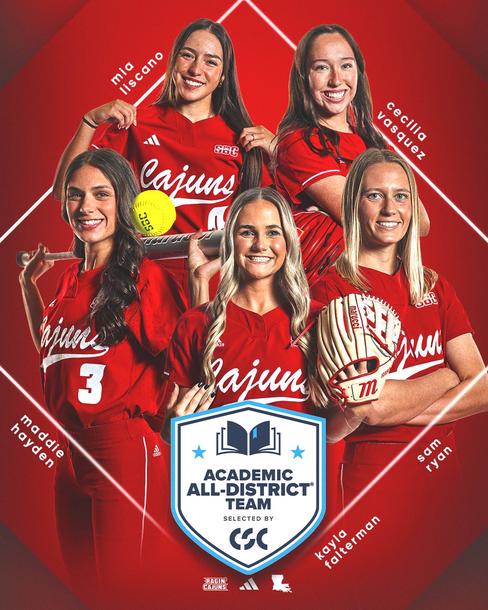 Louisiana Ragin' Cajuns® Softball (@ragincajunssb) on Twitter photo 𝗔𝗪𝗔𝗥𝗗𝗦 𝗦𝗭𝗡 🏅
⮑ CSC Academic All-District 📚🍎
👏 Congratulations to our honorees!
📰 ragncaj.co/sbCSC2025
#GeauxCajuns ✖️ <a href="/CollSportsComm/">College Sports Communicators</a> 𝗔𝗪𝗔𝗥𝗗𝗦 𝗦𝗭𝗡 🏅
⮑ CSC Academic All-District 📚🍎
👏 Congratulations to our honorees!
📰 ragncaj.co/sbCSC2025
#GeauxCajuns ✖️ <a href="/CollSportsComm/">College Sports Communicators</a>