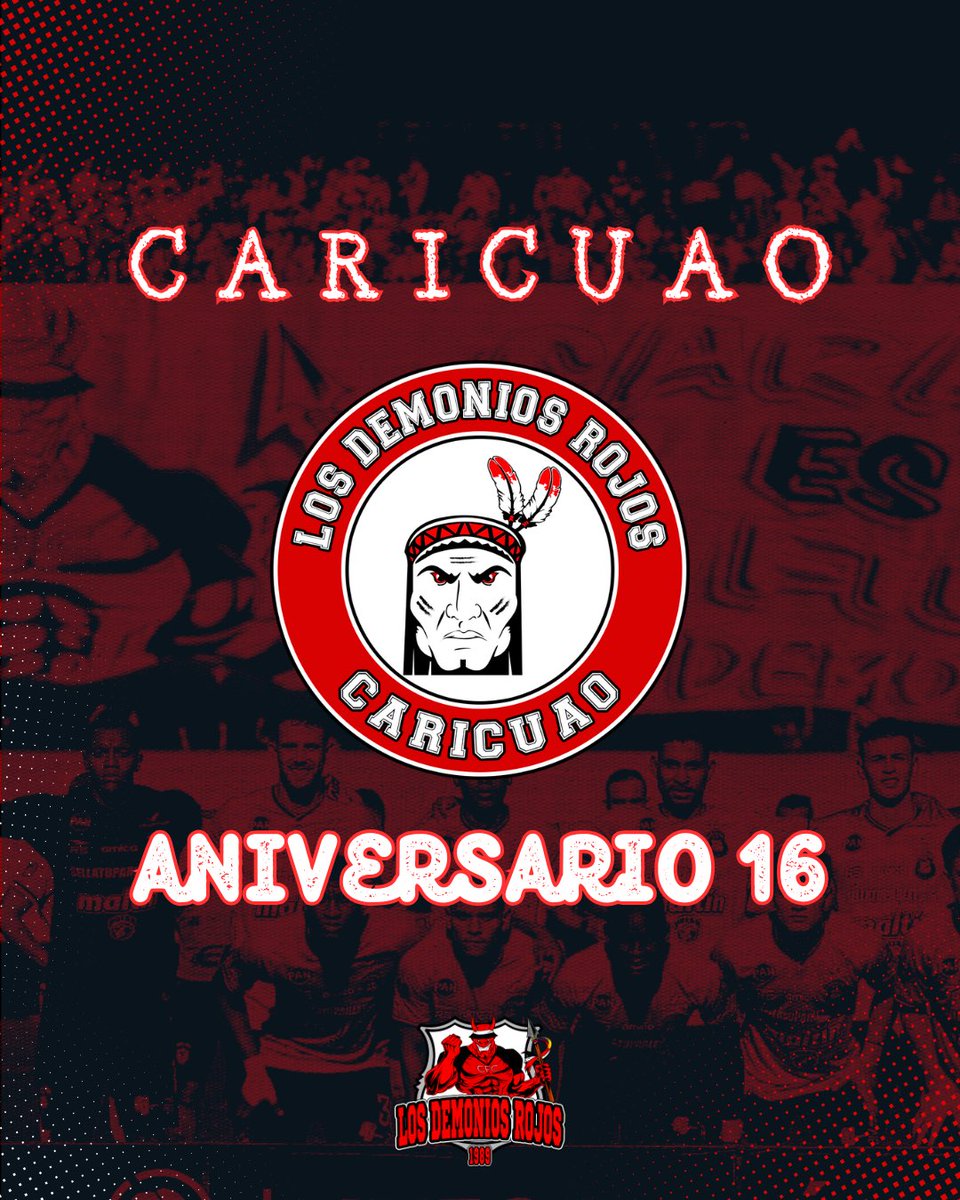 ¡Aniversario 𝓒𝓪𝓻𝓲𝓬𝓾𝓪𝓸!  

 Desde LDR felicitamos al grupo Caricuao por sus 16 años alentando al Rojo. Enviamos un saludo a todos sus integrantes esperando que sean muchos más años de aliento, carretera y aguante por los colores.