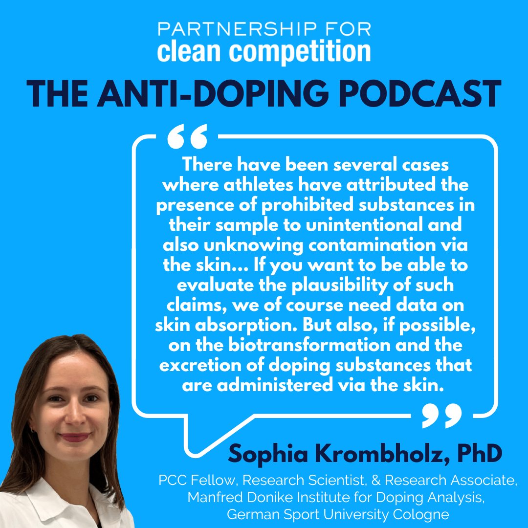 Curious about our Fellowship Program? Listen to this podcast episode with PCC Fellow Dr. Sophia Krombholz. She discussed her experiences in the program &amp; her PCC-funded research on the metabolism of anabolic steroids administered transdermally &amp; bucally.

cleancompetition.org/anti-doping-po…