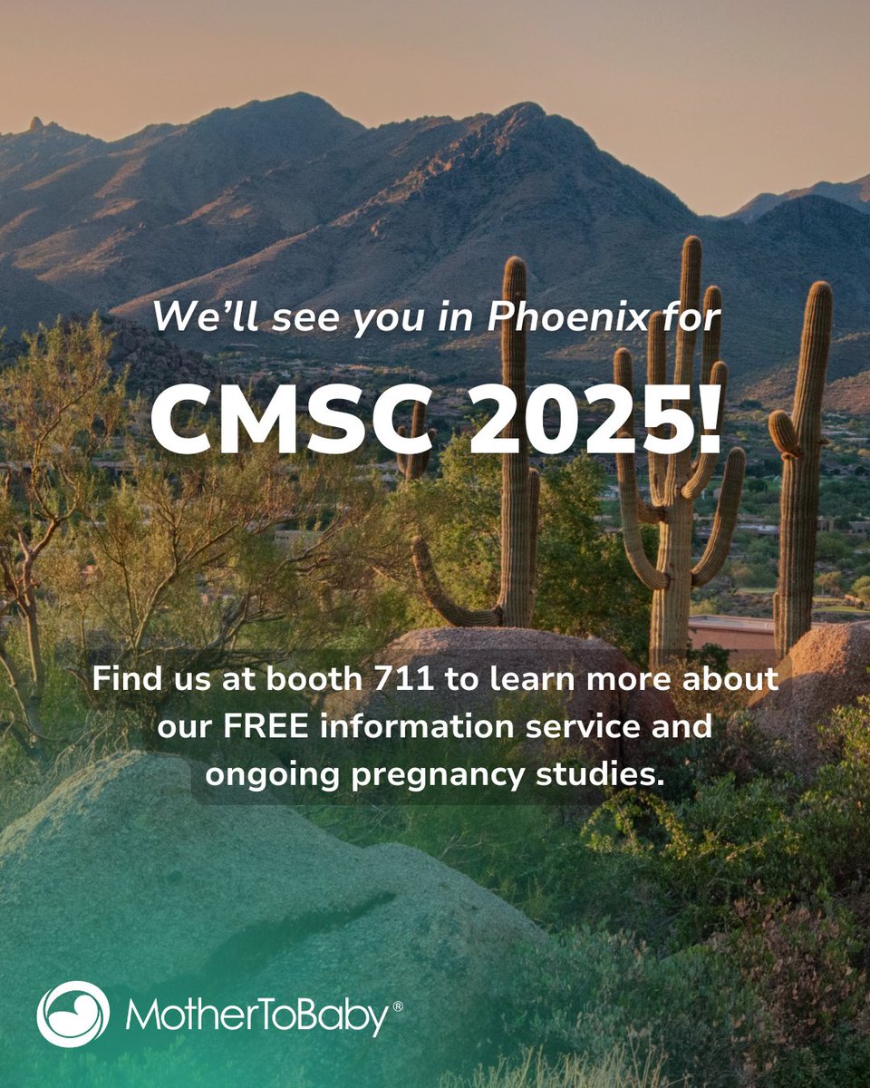 Are you attending #CMSC25? 
Visit us at Booth 711!
💡 Learn how you can help advance research and support patients:
👉 mothertobaby.org/healthcare-pro… 

#CMSC2025 #MSAwareness #PregnancyResearch #MotherToBaby #Neurology  <a href="/mscare/">CMSC</a>