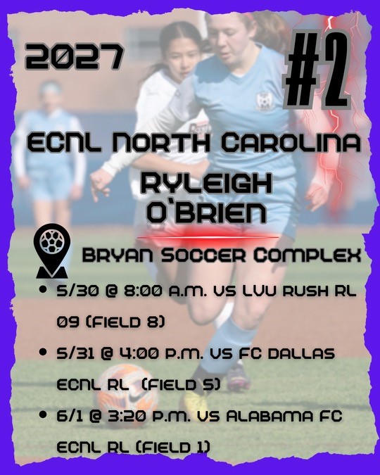 Ryleigh OBrien (@ryobrien_10) on Twitter photo Back on the field this weekend in North Carolina! <a href="/ImCollegeSoccer/">College Soccer Truth ™</a> <a href="/ImYouthSoccer/">ECNL/GA/Recruiting/College Soccer</a> <a href="/ECNLgirls/">ECNL Girls</a> <a href="/PrepSoccer/">Prep Soccer ⚽️</a> <a href="/GTFCImpact/">GTFC Impact</a> Back on the field this weekend in North Carolina! <a href="/ImCollegeSoccer/">College Soccer Truth ™</a> <a href="/ImYouthSoccer/">ECNL/GA/Recruiting/College Soccer</a> <a href="/ECNLgirls/">ECNL Girls</a> <a href="/PrepSoccer/">Prep Soccer ⚽️</a> <a href="/GTFCImpact/">GTFC Impact</a>