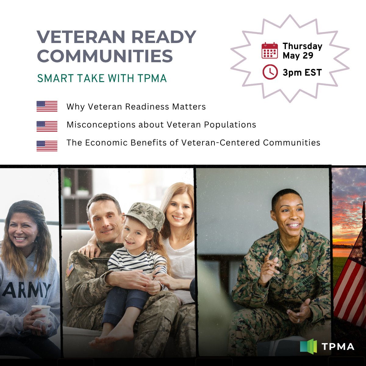 Join us for our upcoming webinar on building Veteran Ready communities — where we’ll dive into the tools, strategies, and partnerships that make a real impact in supporting veterans at the local level.
May 29th at 3pm EST. Register here us02web.zoom.us/webinar/regist…