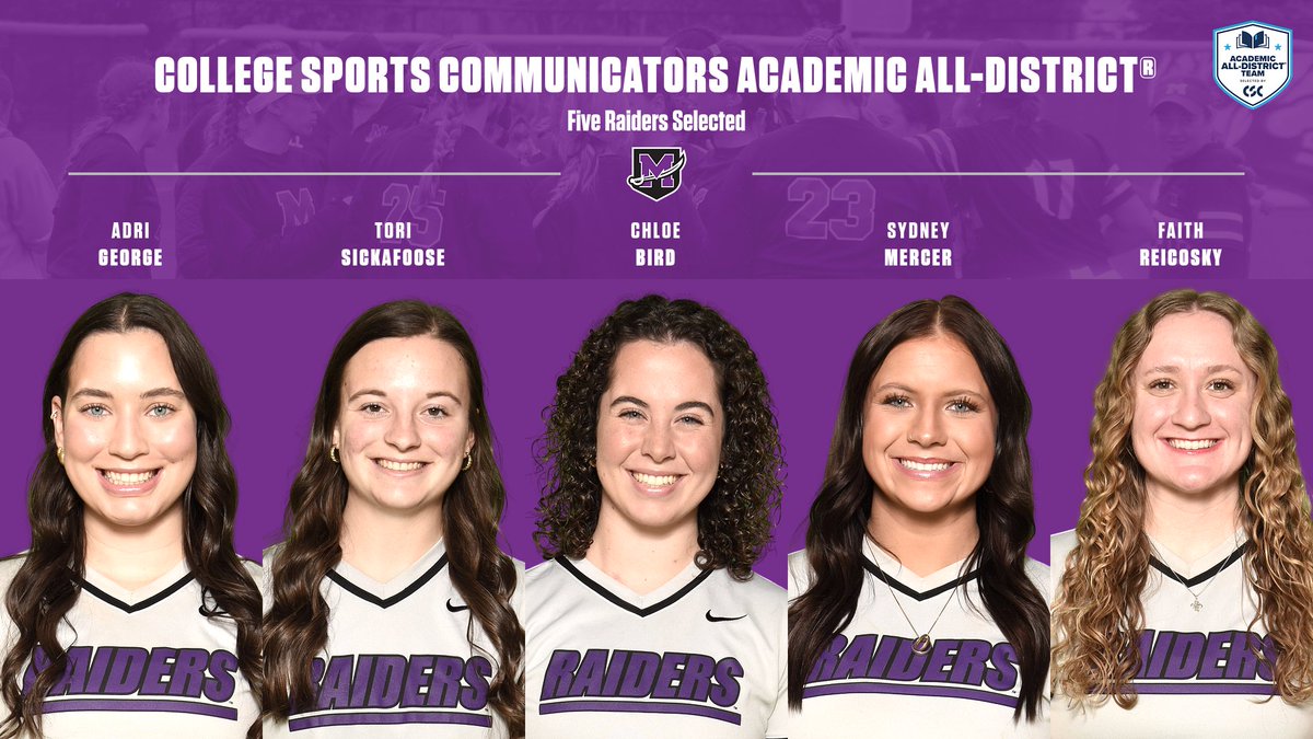 Softball: Five Raiders Selected to CSC Academic All-District® Team athletics.mountunion.edu/news/2025/5/27… #GoMountGo