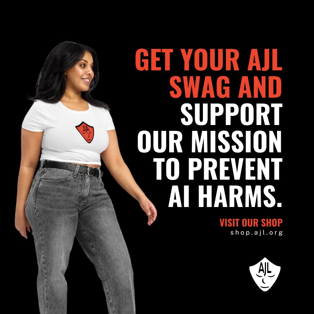 Wear your commitment to equitable AI on your sleeve! Every item you purchase from the AJL swag shop helps us in our mission to fight for algorithmic justice. ➡️ shop.ajl.org