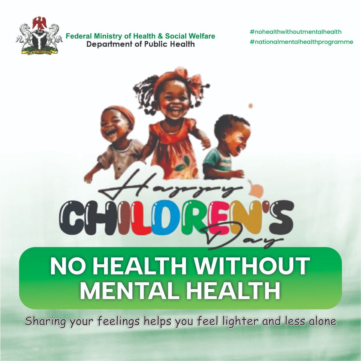 Let's build a society where mental health is prioritised! Encourage children to build the habit of expressing their feelings. #mentalhealthishealth