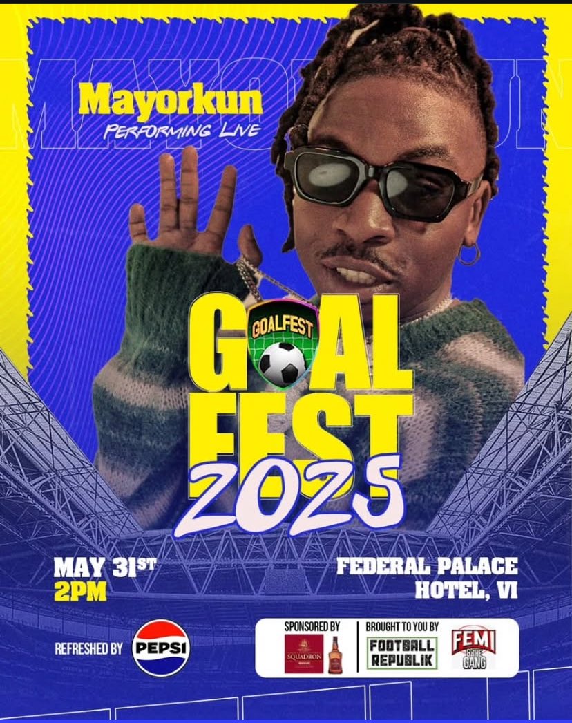 Where will you be on the 31st of this month, the Champions League Final night?

3k airtime to 3 people who can name 3 artists that will be present on that night at the Balmoral convention center V.I Lagos.

Follow me so you I can DM you and include #Goalfest2025 in your post.