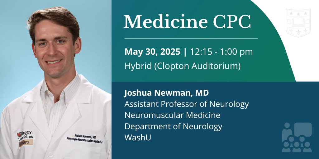 WashU Medicine Department of Medicine (@washudeptmed) on Twitter photo We invite you to Medicine CPC Friday, May 30th at 12:15pm. Joshua Neuman, MD, Assistant Professor of Neurology <a href="/WashUNeurology/">WashU Medicine Neurology</a> presents.
If you're unable to attend #WashUDeptMed offer that CPC recordings are viewable until June 3rd at 11:59pm.
Link> l8r.it/zBr5 We invite you to Medicine CPC Friday, May 30th at 12:15pm. Joshua Neuman, MD, Assistant Professor of Neurology <a href="/WashUNeurology/">WashU Medicine Neurology</a> presents.
If you're unable to attend #WashUDeptMed offer that CPC recordings are viewable until June 3rd at 11:59pm.
Link> l8r.it/zBr5