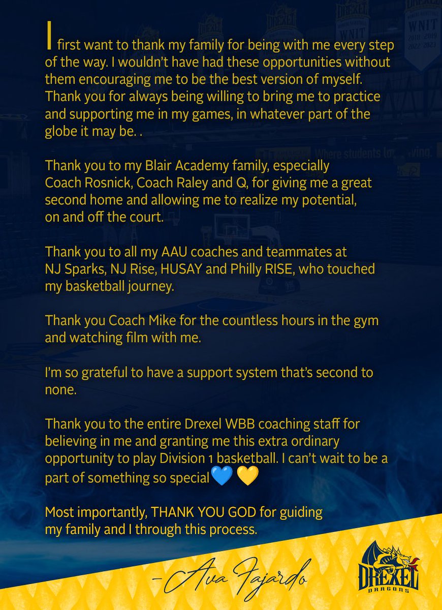 Go Dragons!!💙💛 #committed #heartoverheight <a href="/DrexelWBB/">Drexel Women's Basketball</a>
