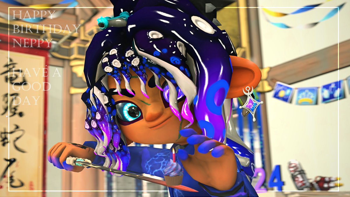 Happy early Birthday <a href="/Neppy_T/">neppyyy.bsky.social</a> 

#Splatoon #splatoonoc #SFM #splatoonart