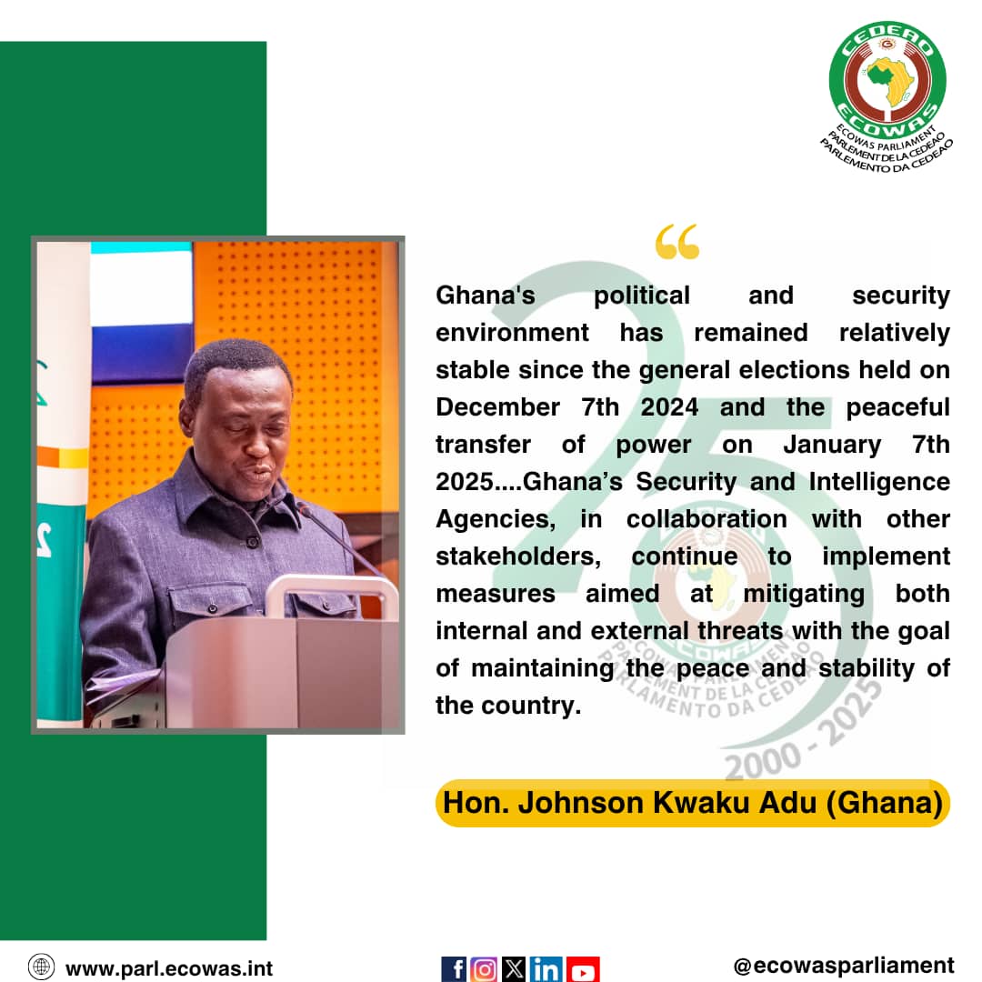 📌 Ghana’s country report highlights national progress, shared challenges &amp; bold steps for deeper regional integration.

💬 What regional issue matters most to you? Join the conversation!

#ECOWASParliament #CountryReports #VoiceOfThePeople #WestAfricaUnited #SilverJubilee