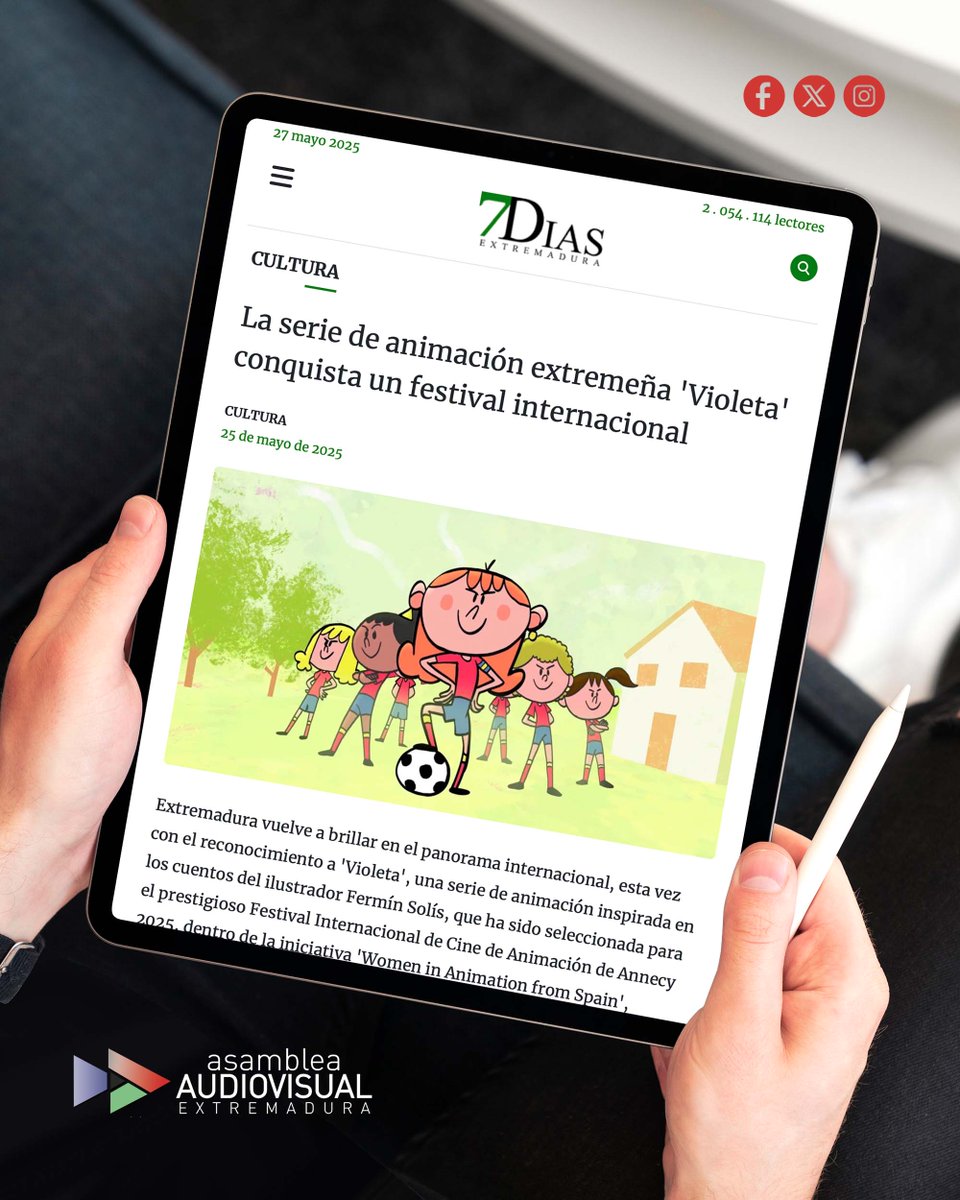Sindicato ASAEX (@sindicatoasaex) on Twitter photo La #SerieDeAnimación #Violeta en la que participa el estudio extremeño <a href="/Capa_de_Ajuste/">Capa de Ajuste - Estudio</a>, es seleccionada para el prestigioso Festival Internacional de Cine de Animación de #Annecy2025.
📰 Leer Noticia: acortar.link/rmqrfH vía <a href="/Extremadura7D/">Extremadura 7 Días</a>
#SectorAudiovisualExtremeño La #SerieDeAnimación #Violeta en la que participa el estudio extremeño <a href="/Capa_de_Ajuste/">Capa de Ajuste - Estudio</a>, es seleccionada para el prestigioso Festival Internacional de Cine de Animación de #Annecy2025.
📰 Leer Noticia: acortar.link/rmqrfH vía <a href="/Extremadura7D/">Extremadura 7 Días</a>
#SectorAudiovisualExtremeño