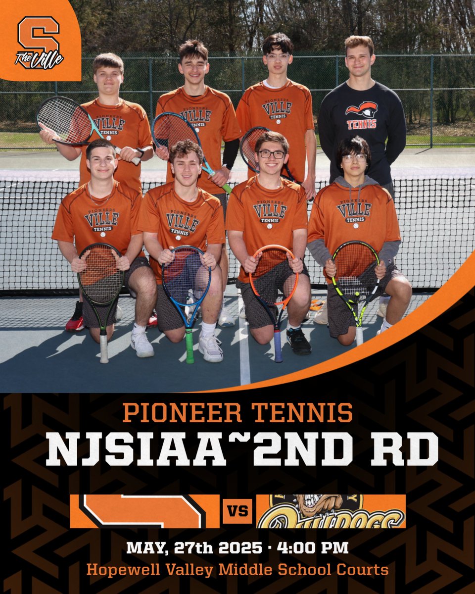 Tim Davis (@villepioneers) on Twitter photo 🎾 NJSIAA~ 2nd Round
SOMERVILLE v HOPEWELL VALLEY
📍HOPEWELL VALLEY MS
⏲️4:00 PM
<a href="/SomervilleHSNJ/">Somerville High School</a>
<a href="/VilleSchoolsNJ/">Somerville NJ Schools</a> 🎾 NJSIAA~ 2nd Round
SOMERVILLE v HOPEWELL VALLEY
📍HOPEWELL VALLEY MS
⏲️4:00 PM
<a href="/SomervilleHSNJ/">Somerville High School</a>
<a href="/VilleSchoolsNJ/">Somerville NJ Schools</a>