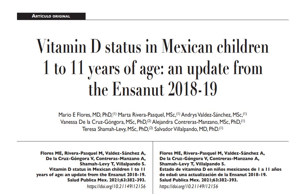 ¿Sabías que 1 de cada 4 niños mexicanos entre 1 a 4 años tiene deficiencia de vitamina D?

La #Ensanut2018-19 reveló datos preocupantes sobre el estado nutricional de la infancia mexicana. Hoy te cuento por qué importa y cómo nos afecta. Abro hilo 🧵