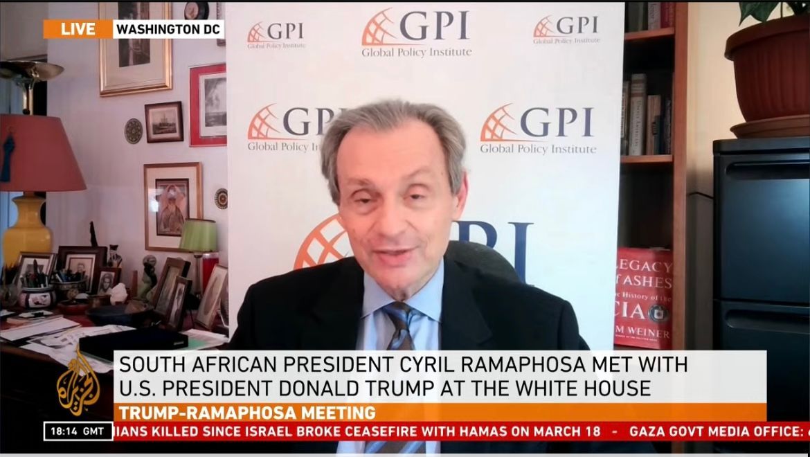 Paolo von Schirach (@plschirach) on Twitter photo Check out the highlights from my recent interview on <a href="/AJEnglish/">Al Jazeera English</a> where I discussed the Trump-Ramaphosa meeting at the Whitehouse.
Watch here: mediaview.aljazeera.com/video/HzNSgOxC…
#GPI #GPInstitute #AljazeeraEnglish #SouthAfrica #US Check out the highlights from my recent interview on <a href="/AJEnglish/">Al Jazeera English</a> where I discussed the Trump-Ramaphosa meeting at the Whitehouse.
Watch here: mediaview.aljazeera.com/video/HzNSgOxC…
#GPI #GPInstitute #AljazeeraEnglish #SouthAfrica #US