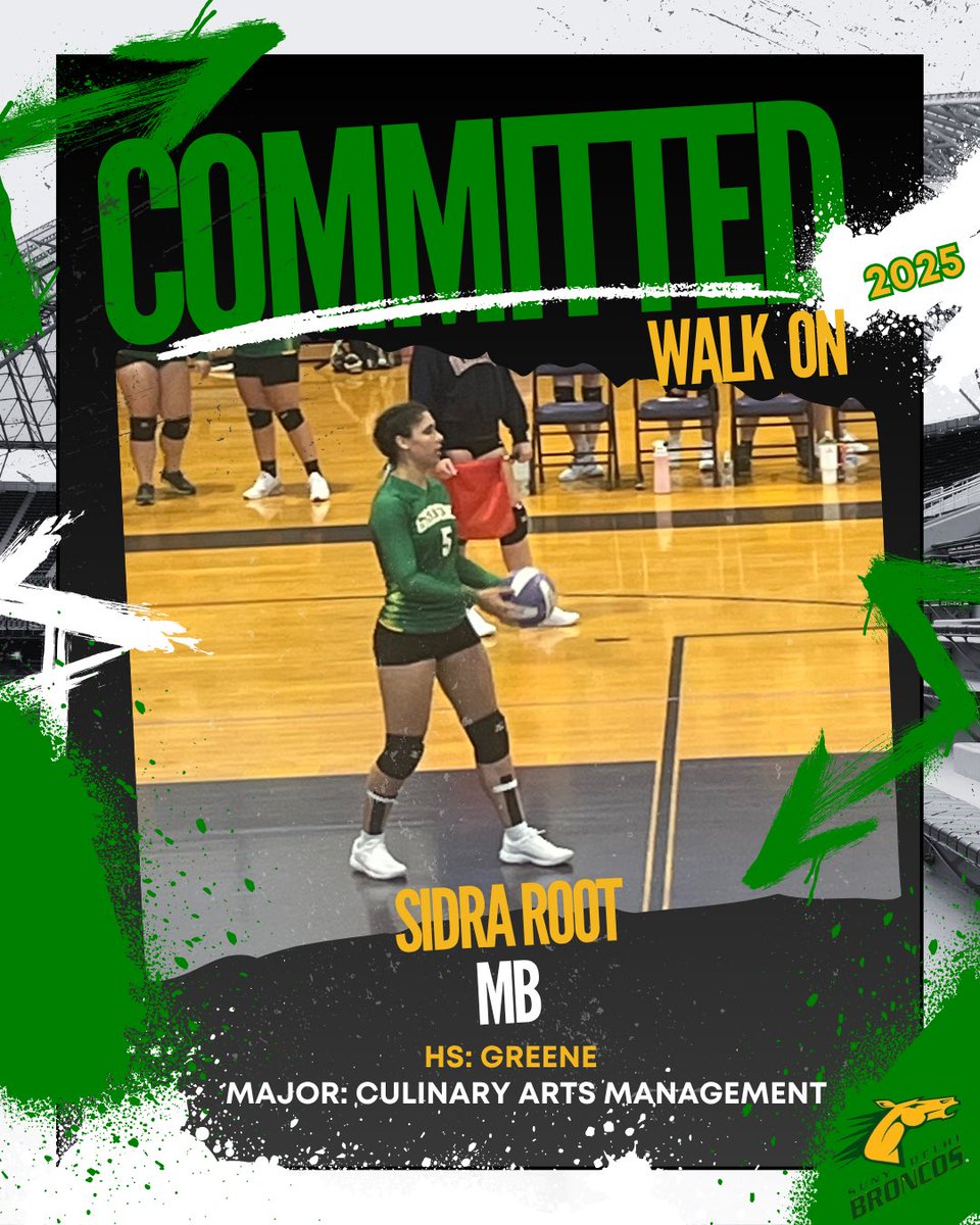 Please welcome our Walk On candidates for the 2025 season!  💚💛🏐

•Reghan LaMere•Hazel Sheridan•Sidra Root•

#ItsaGreatDaytobeaBronco #WorkHard #PlayHard #WeDigDelhi