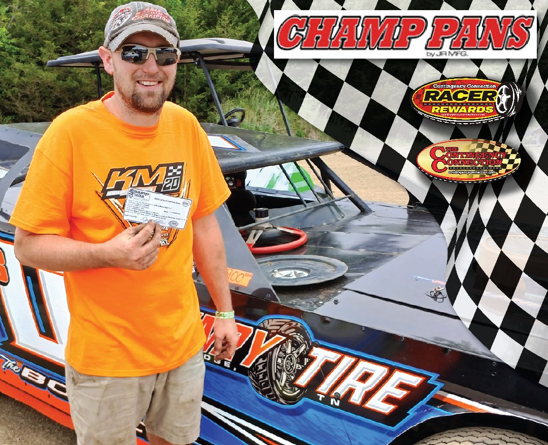 Congratulations to Josh Driskill!

Josh is the winner of the CHAMP PANS Battle of the CHAMPions Bonus at @volunteerspeedway – earning a $200 bonus for his incredible performance on the track!

Josh proved he’s a true CHAMP, and we’re proud to celebrate his success. Thanks to