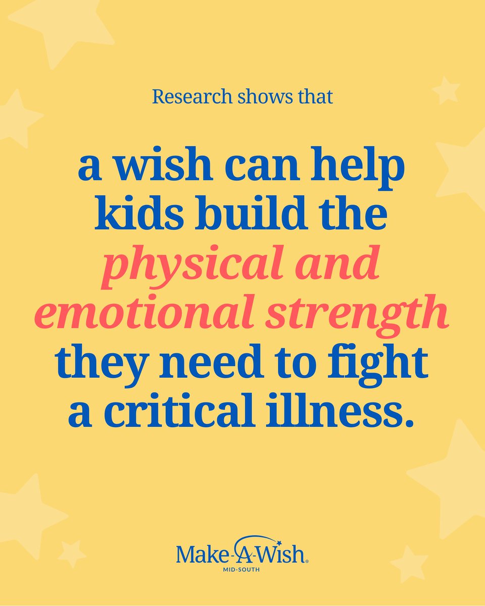 A wish come true uplifts spirits and inspires hope and belief in brighter days ahead. 💙 Support children fighting critical illnesses here in the Mid-South this #MentalHealthAwarenessMonth: wish.org/mental-health-…