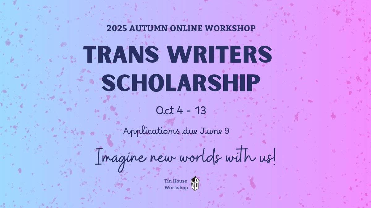 Tin House (@tin_house) on Twitter photo Fabulists & futurists & fantasy writers, oh my! Don't miss out on the 2025 Autumn Online Workshop, where the strange, the weird, and the unknown are all welcome. 
Apply by June 9th and imagine new worlds with us! 
Apply here: tinhouse.com/workshop/autum… Fabulists & futurists & fantasy writers, oh my! Don't miss out on the 2025 Autumn Online Workshop, where the strange, the weird, and the unknown are all welcome. 
Apply by June 9th and imagine new worlds with us! 
Apply here: tinhouse.com/workshop/autum…