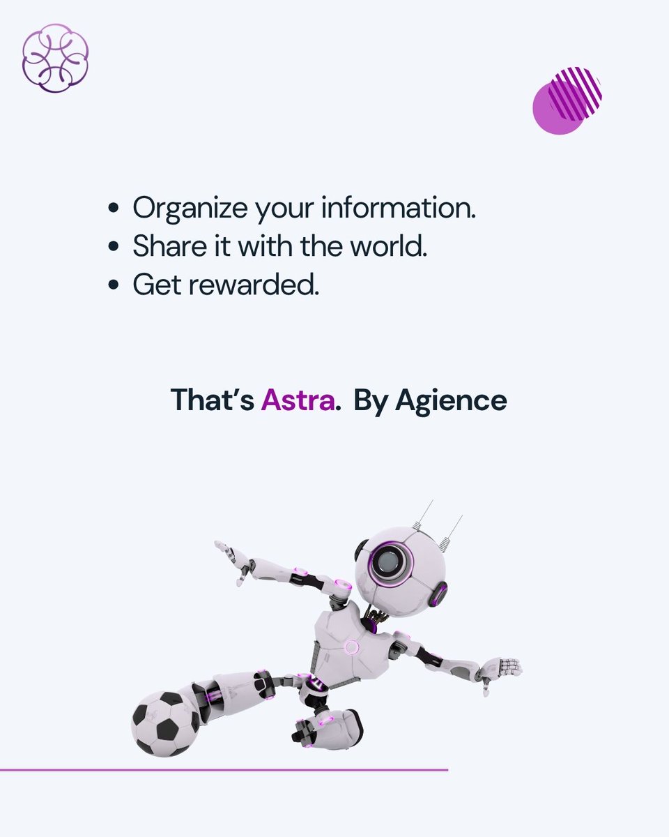 AgienceAI's tweet photo. 7/
🚀 Organize your thoughts.
🌍 Share your knowledge.
💸 Get rewarded.
That’s Astra. By Agience.
🔗 Learn more: https://t.co/AG8jjpbPPl
#Agience #Astra #AIWorkspace #KnowledgeEconomy #AItools #DigitalKnowledge #AIAgent #Creators #ProductivityX https://t.co/iEvAx1TFDr