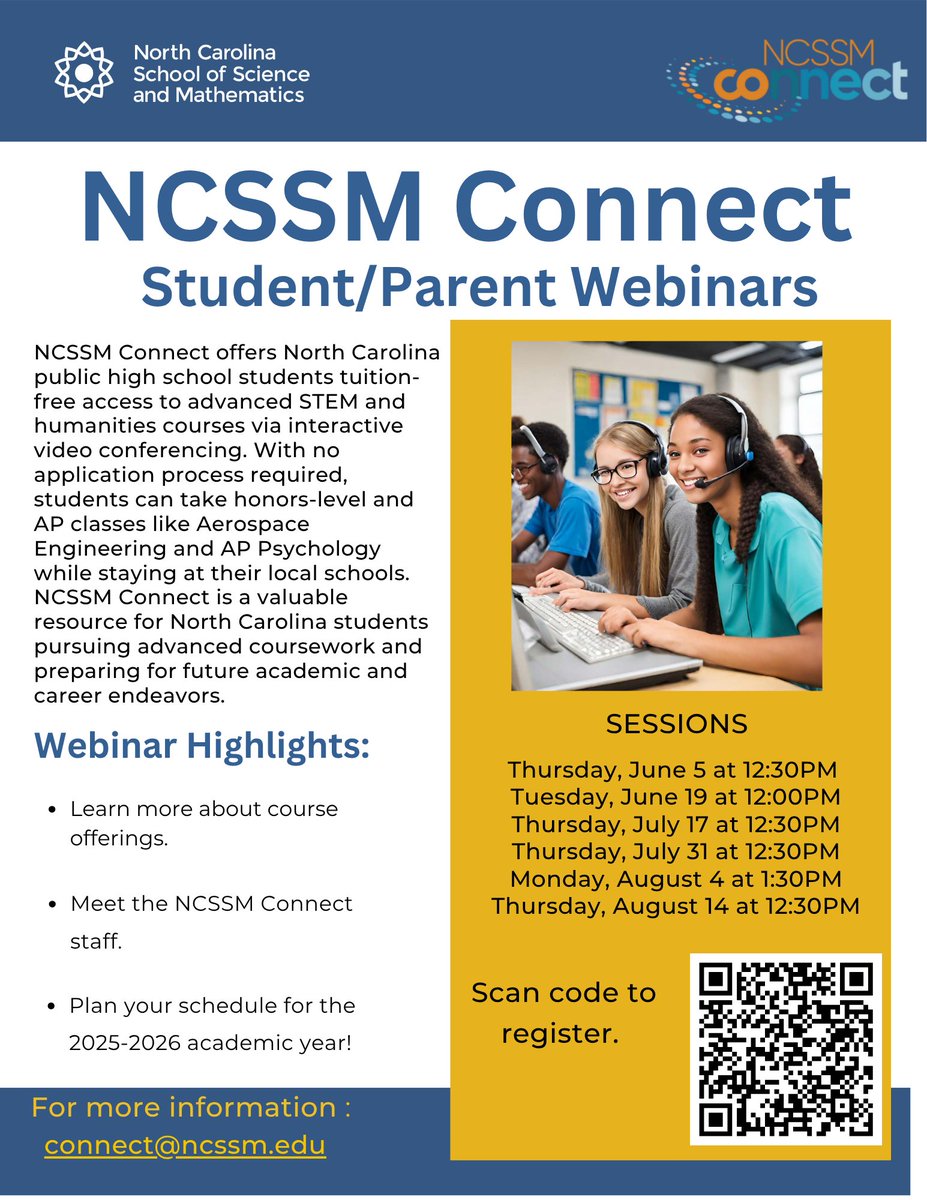 Join us for our summer webinars! Scan the QR code to register.
