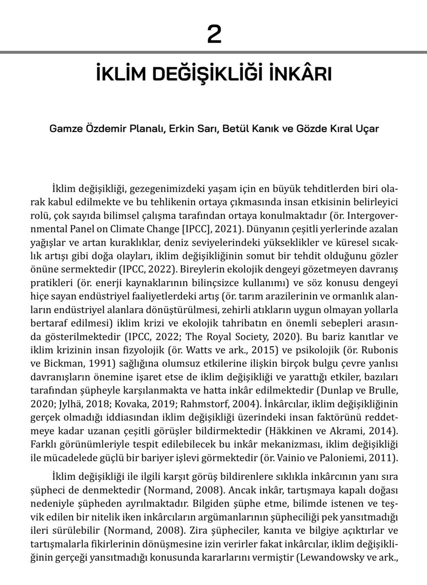 📚 Benim de "Değerler ve İklim Değişikliği Mücadelesi" ve "İklim Değişikliği İnkârı" bölümlerine katkı sunduğum, Doç. Dr. <a href="/GozdeKiralUcar/">Gözde Kıral Uçar</a> hocamın editörlüğünü yaptığı "Psikoloji ve İklim Değişikliği: Çözüme Katkılar ve Yeni Kavramlar" kitabımız çıktı. 

nobelyayin.com/psikoloji-ve-i…