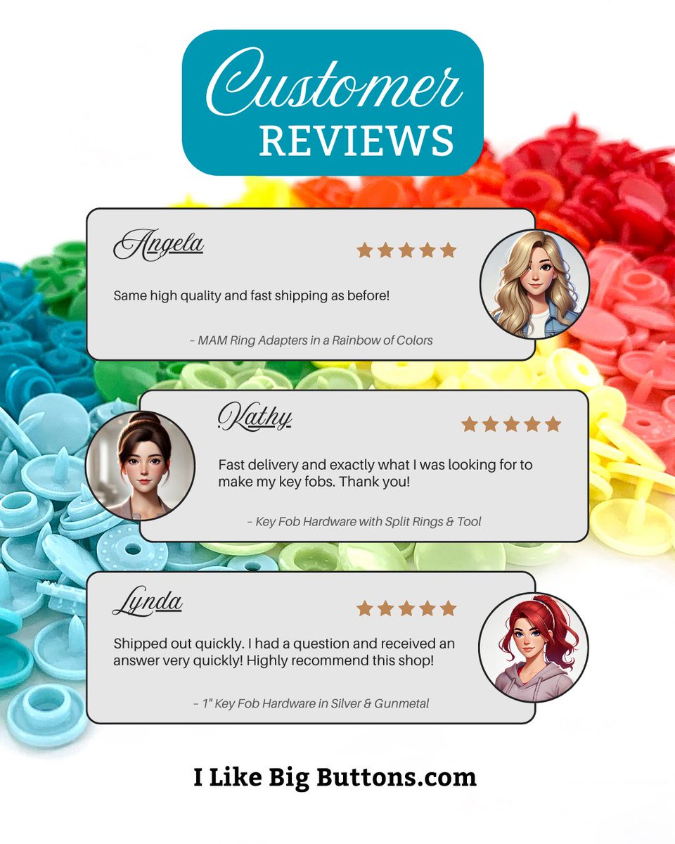 ilovebigbuttons's tweet image. Happy Customer Reviews! 💕

ilikebigbuttons.com

#KAMSnapsCrafts #DIYCoverButtonKits #KeyFobHardware #CoverButtons #FabricCoverButtons #KAMsnapstarterkits #longprongsnaps #ilikebigbuttons #CraftingCommunity #customerreview #customerlove