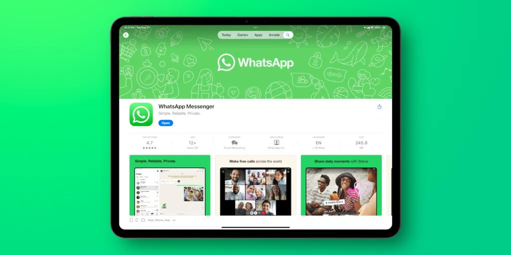 Desúes de tantos años, termino la espera! 😱
WhatsApp por fin llega a iPad y ahora sí podrás chatear, enviar memes y armar el grupo de la familia desde la pantalla grande 📱🤗

#WhatsApp #ipad #tendencias #tecnologia