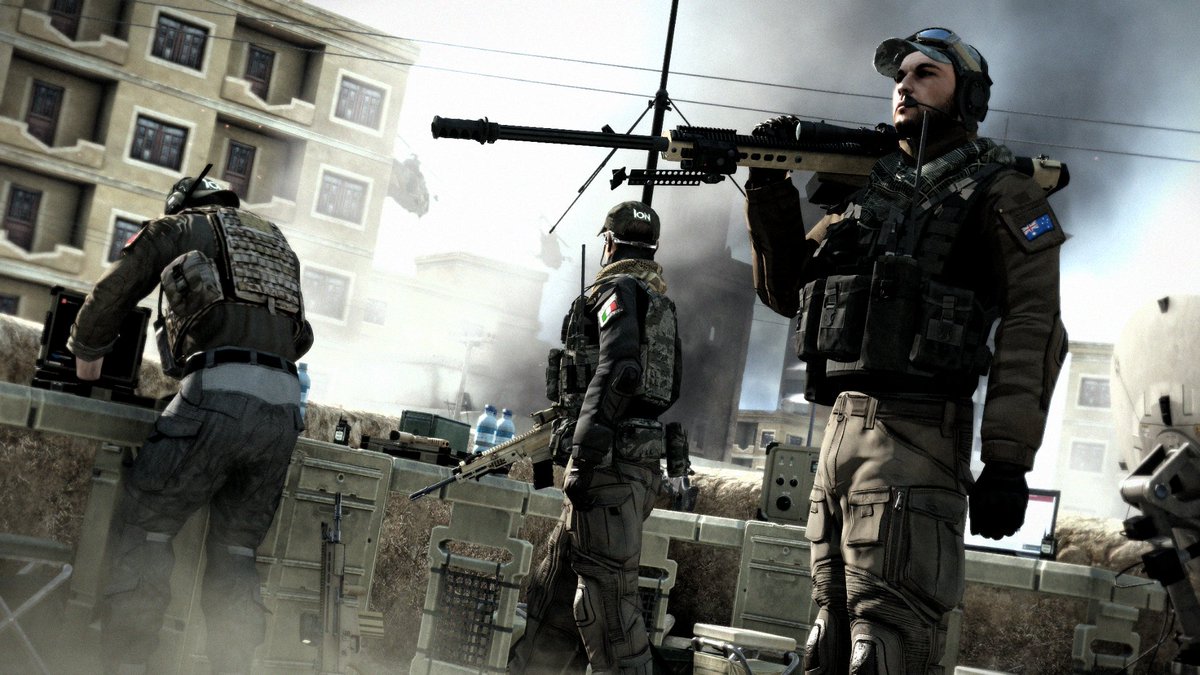 'Overwatch'.

ION PMC Operators on their Asset Protection task during the Rebellion crisis in Argana. 

Lexandria, 2037.

#Arma3 
#Arma3Photography
#CDLC #WesternSahara
Note: 'JCA - M107A1' currently in Development.