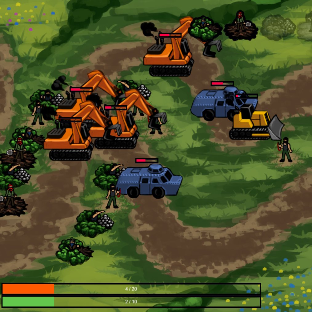 Kritzlof's tweet photo. My new game releases today! A Tower Defense based on the french activist movement "against the airport and it's world". 

Play it here: https://t.co/ECwPQTlBlT

#zad #zadnddl  #activism #indiegame #climate #climatecrisis #igdaclimateSIG #greengames  #climategames #politicalgames https://t.co/w8k1IdYbpM