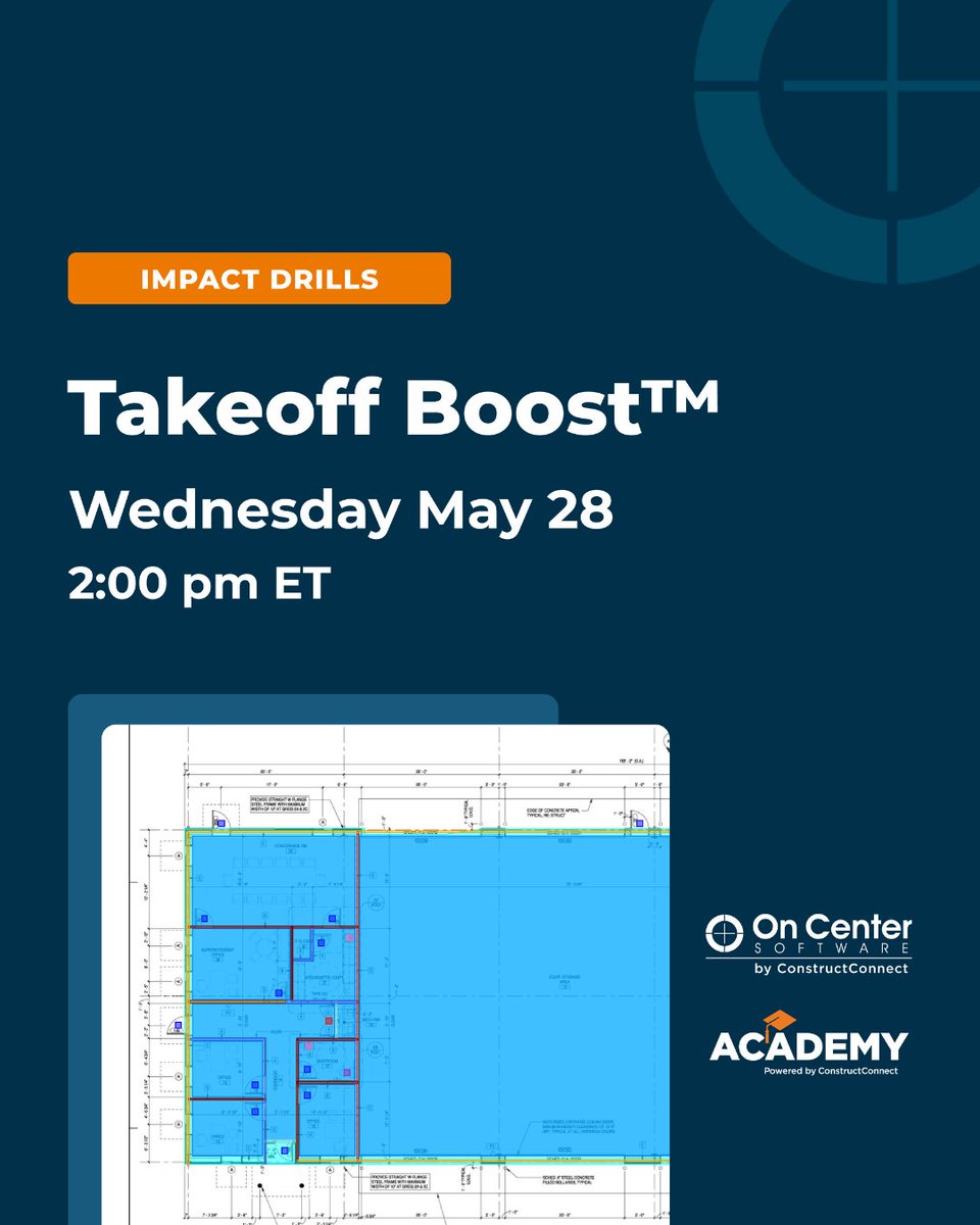 We’re going live tomorrow May 28th at 2pm ET

This month’s Impact Drill is all about Takeoff Boost in On-Screen Takeoff
✅ Run Boost
✅ Edit results
✅ Add unit pricing
✅ See system requirements

Watch it here youtube.pulse.ly/f51z8rdpnp

#ConstructionStartsHere #TakeoffBoost