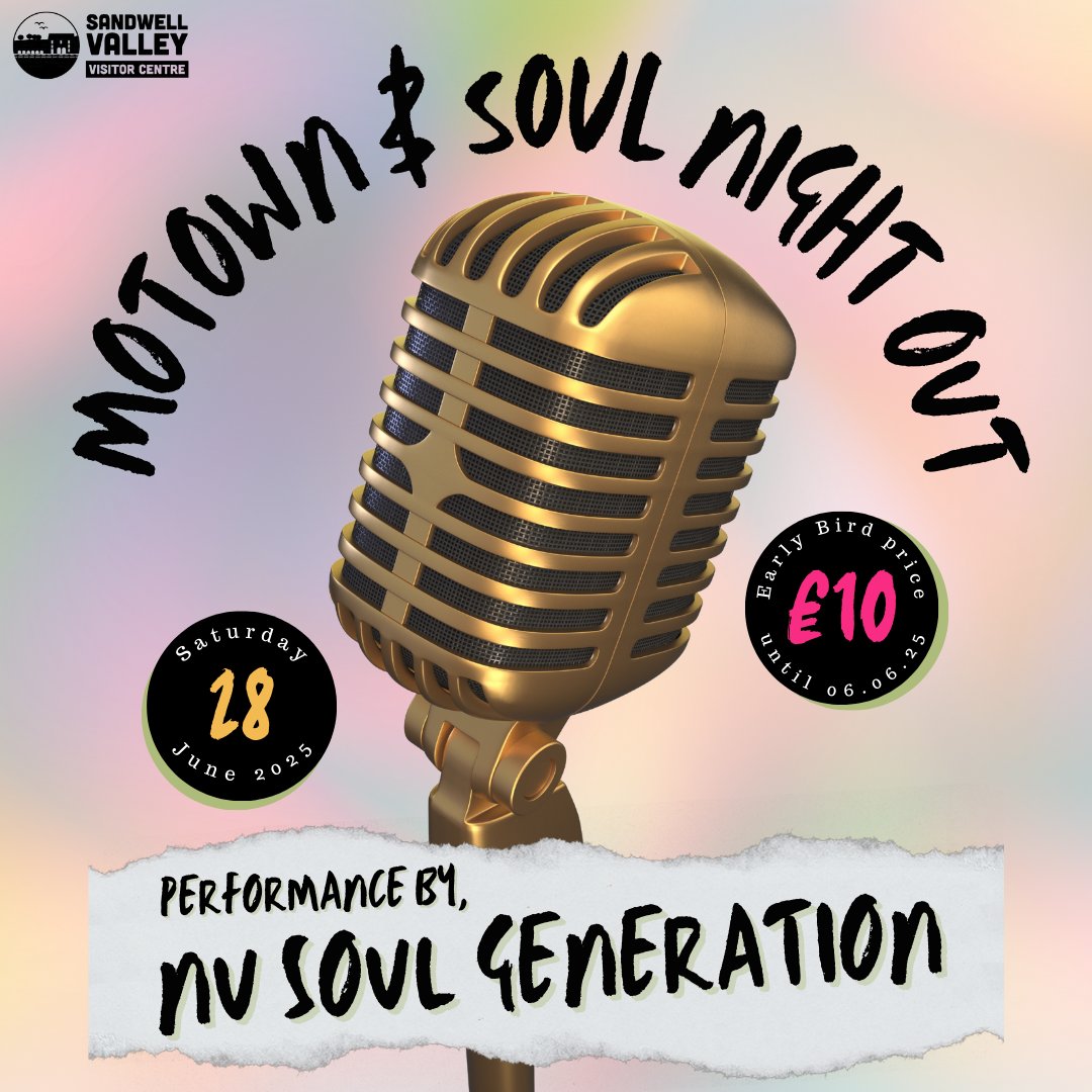 Motown magic is coming to Sandwell! 🎶💃🪩

Get ready for the first ever Motown &amp; Soul Night Out featuring a live performance from Nu Soul Generation on Saturday 28 June at Sandwell Valley Visitor Centre!

🎟️ £10 early bird tickets until 6 June 👉 bit.ly/4dDCN12