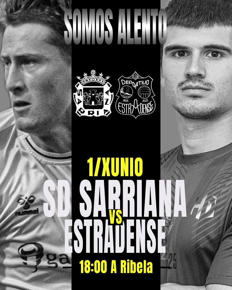 CD_Estradense's tweet photo. ✅ Todo listo e confirmado!
Este domingo en A Ribela temos unha cita coa historia no encontro de ida fronte á SD Sarriana. Un partido que vale moito… e necesitámosvos máis ca nunca! 🔴⚪
🚌 Aínda temos tickets dispoñibles para os buses, para quen queira viaxar. https://t.co/fmZO2573ST