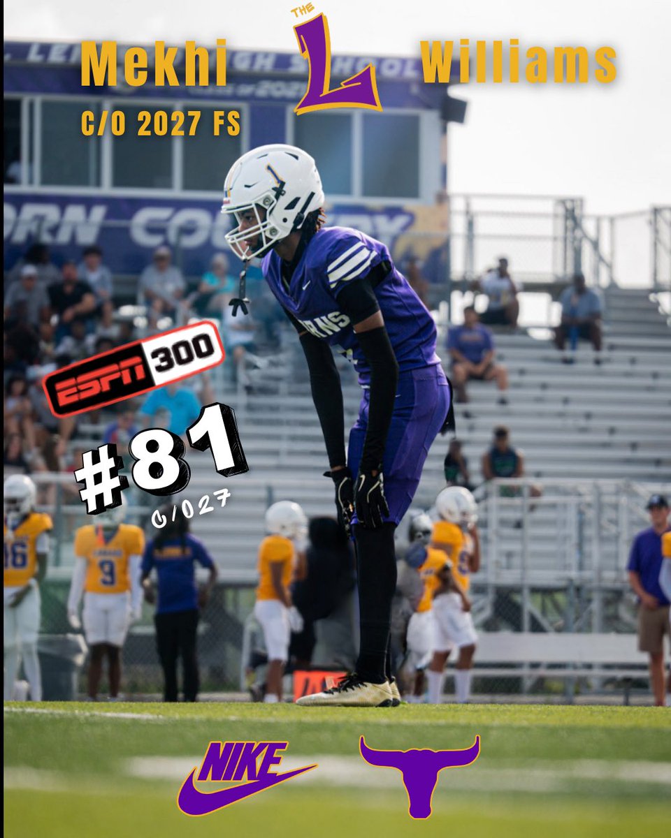 Lennard Football (@lennardfootball) on Twitter photo Congrats to Mekhi Williams for being ranked inside of the ESPN top 300 for the 27 class!
<a href="/Mekhiwilliams__/">Mekhi Williams 4⭐️ Safety</a> Congrats to Mekhi Williams for being ranked inside of the ESPN top 300 for the 27 class!
<a href="/Mekhiwilliams__/">Mekhi Williams 4⭐️ Safety</a>