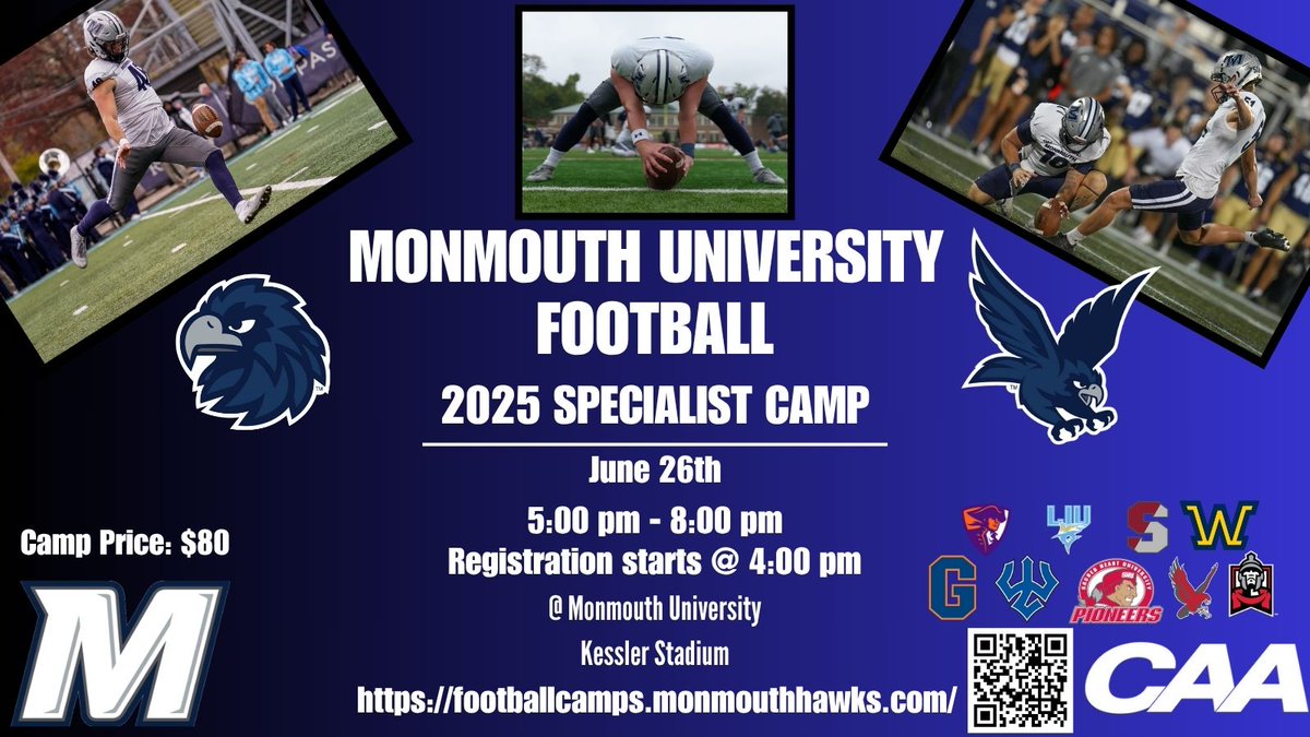 Dennis Long (@coachdennislong) on Twitter photo June 26th going to be an ELECTRIC day down the shore!! Fired up to have these great programs and more joining us!! #TheElite #FlyHawks <a href="/MUHawksFB/">Monmouth Football</a> June 26th going to be an ELECTRIC day down the shore!! Fired up to have these great programs and more joining us!! #TheElite #FlyHawks <a href="/MUHawksFB/">Monmouth Football</a>