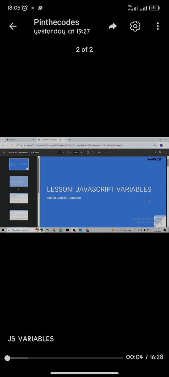 Enduranceb774's tweet photo. Hey guy 👋🏼 
Still on our #100DaysOfCoding 
#ovicailhq100daysofcodingchallenge 
Taught about JavaScript variables 
Stay tune 😉 
For more details https://t.co/rWjuazKqhR