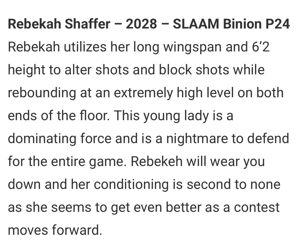 Thank you <a href="/JrAllStarBB/">Jr. All-Star Girls Basketball</a> for the write up!
