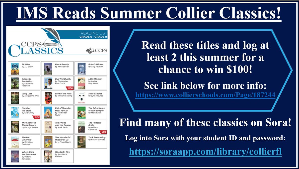 Immokalee Middle (@ims_indians) on Twitter photo Ready to earn even more chances to win some great prizes this summer? Check out this district contest! <a href="/collierschools/">Collier County Public Schools</a> <a href="/CCPS_SecELA/">π²π²πΏπ πππππππππ’ π΄π»π°</a> Ready to earn even more chances to win some great prizes this summer? Check out this district contest! <a href="/collierschools/">Collier County Public Schools</a> <a href="/CCPS_SecELA/">π²π²πΏπ πππππππππ’ π΄π»π°</a>