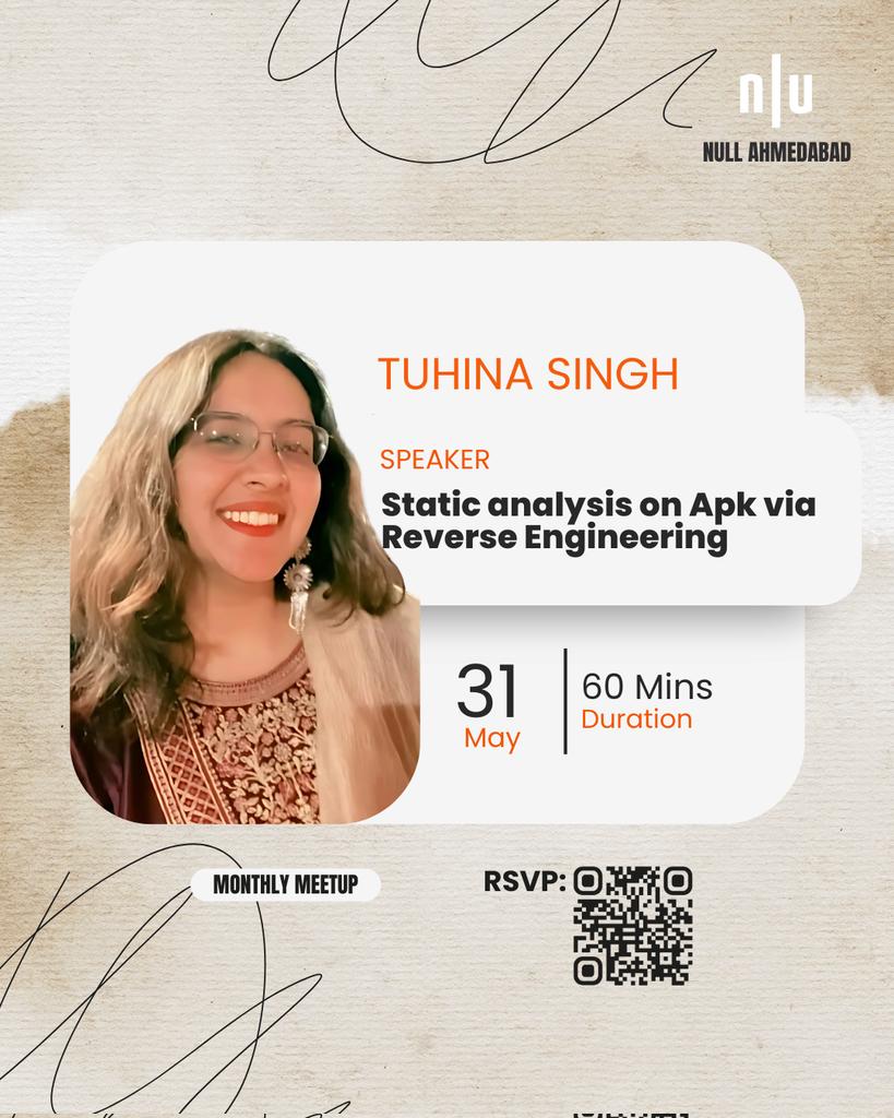 null Ahmedabad (n|u Ahmedabad) (@nullahm) on Twitter photo Ever wondered what’s inside an Android app?
Join <a href="/_tuhii_/">Tuhina Singh</a> at this month’s #nullahm meetup as she walks us through static APK analysis and reverse engineering basics.
📅 RSVP: lu.ma/t3wcyv2b
<a href="/null0x00/">null - The Open Security Community</a>
#CyberSecurity #Android #ReverseEngineering Ever wondered what’s inside an Android app?
Join <a href="/_tuhii_/">Tuhina Singh</a> at this month’s #nullahm meetup as she walks us through static APK analysis and reverse engineering basics.
📅 RSVP: lu.ma/t3wcyv2b
<a href="/null0x00/">null - The Open Security Community</a>
#CyberSecurity #Android #ReverseEngineering