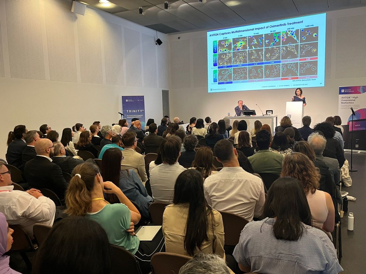 ElemBio's tweet photo. A big thank you to the 100+ attendees who joined our #ESHG2025 session! 🙌 Our CEO, Molly He @MollyminHe, shared how #AVITI24 and Trinity™ drive research forward. Dr. Skevi Kyriakou of Medicover Genetics showed #AVITI's impact in clinical research. We look forward to driving research innovation together in Europe!

#ClinicalResearch #Genomics #Genetics