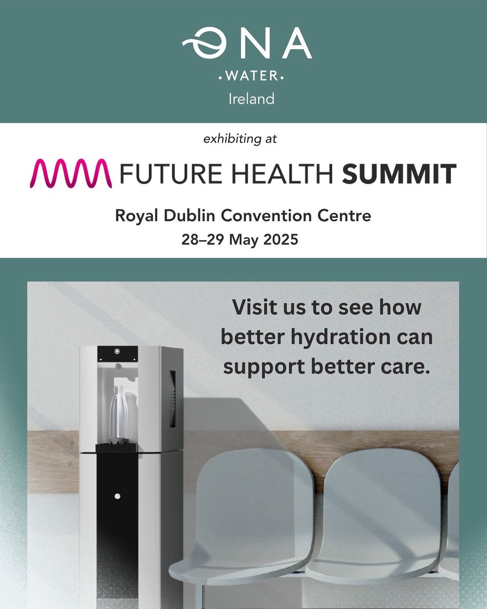 ONA Water is exhibiting at the Future Health Summit 2025, starting tomorrow at the Dublin Royal Convention Centre | 28–29 May 2025.

Come visit us and discover how we’re supporting better, more sustainable hydration in healthcare.

#ONAWater #futurehealthsummit2025