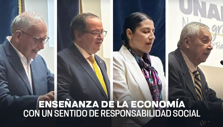 Hoy más que nunca es importante revalorar a la Facultad de Economía como un espacio donde podemos dialogar entre todas las corrientes del pensamiento, criticar la realidad económica y proponer alternativas: #RectorLomelí, durante la ceremonia #DíaDeMaestrasYMaestros de la