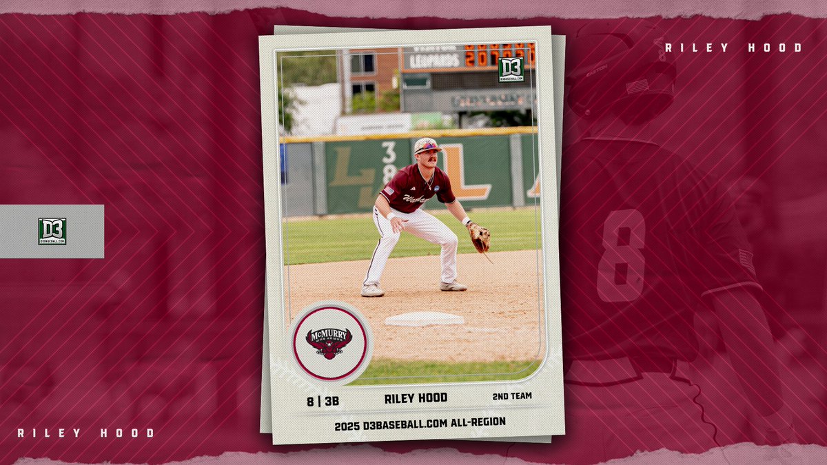 Riley Hood named to D3baseball.com's Region 10 All-Region 2nd Team! <a href="/McMurryBaseball/">McMurry Baseball</a>