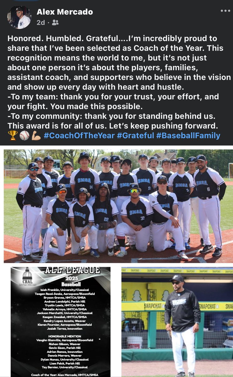 Shout out to our Coach of the Year for SMSA and HMTCA, Mr. Mercado!