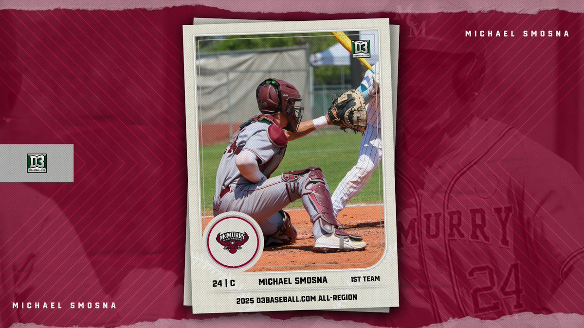 McMurry Athletics (@mcmsports) on Twitter photo Michael Smosna named to D3baseball.com's Region 10 All-Region 1st Team! <a href="/McMurryBaseball/">McMurry Baseball</a> Michael Smosna named to D3baseball.com's Region 10 All-Region 1st Team! <a href="/McMurryBaseball/">McMurry Baseball</a>