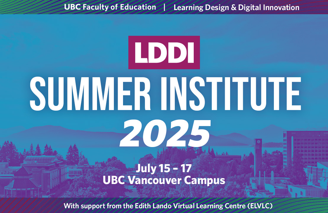 Register now for the LDDI Summer Institute: bit.ly/4mxRVBi

Join <a href="/UBC_LDDI/">UBC LDDI</a> from July 15–17 for a free, three-day event showcasing and celebrating emerging approaches to teaching and learning. Lunch and snacks provided!  

#UBC #HigherED