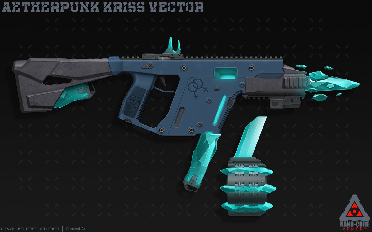 Nano_Core's tweet photo. Aetherpunk Kriss Vector
Commission work
#firearm #gun #conceptart #design #commission #weapon #aetherpunk #kriss #vector #fantasy https://t.co/b8SCFaptqv